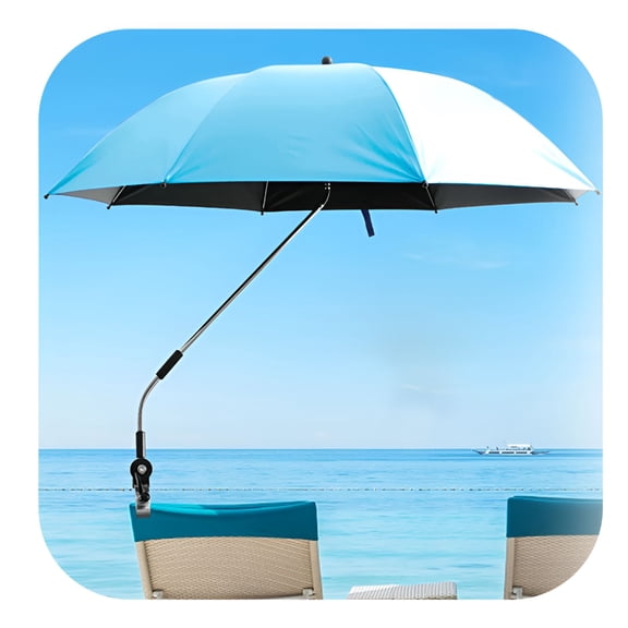 GASTROPOD Portable Beach Umbrella With Large Clip, 360 Adjustable Sunshade For Camping Chair, Windproof UV Protection Parasol For Outdoor Family Outings