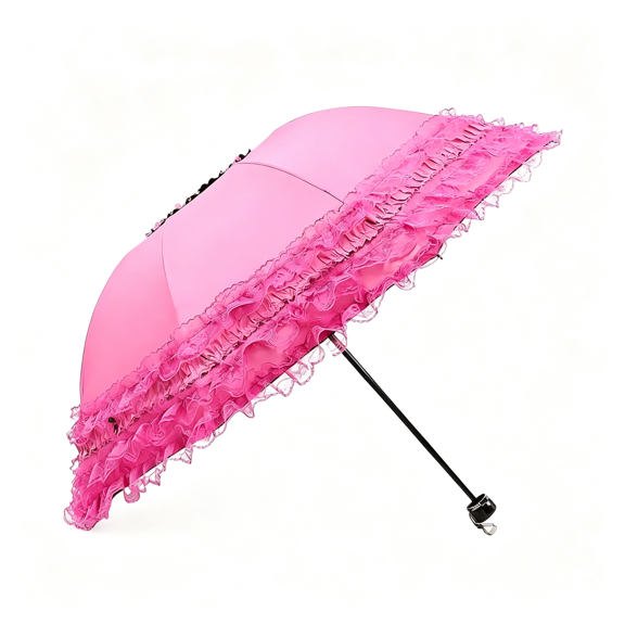 GASTROPOD Princess Lace Uv Protection Travel Umbrella Upf 50+ Foldable Compact Umbrella Parasols for Sun Protection