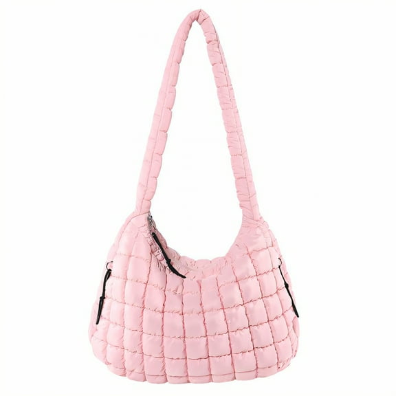 GASTROPOD Puffer Tote Bag,Soft and Durable Puffer Bag,Multiple Pocket Design Shoulder Bag,Pink