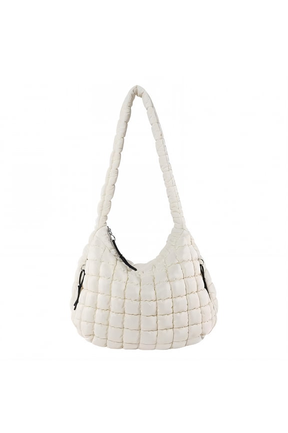 Puffer Tote Bag,Soft and Durable Puffer Bag,Wide Range of Uses Shoulder Bag,Beige