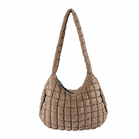 GASTROPOD Puffer Tote Bag,Wide Range of Uses Puffer Bag,Multiple Pocket Design Shoulder Bag,Khaki