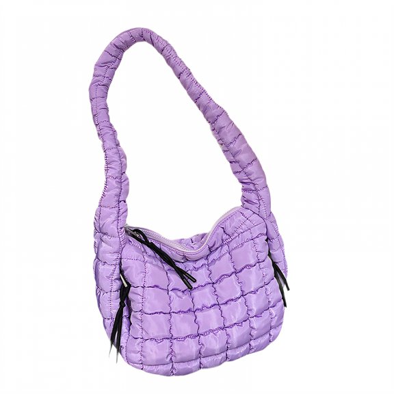 GASTROPOD Puffy Tote Bag,Fashionable Design Puffer Purse,Subtle Luxury Puffy Bag,Purple