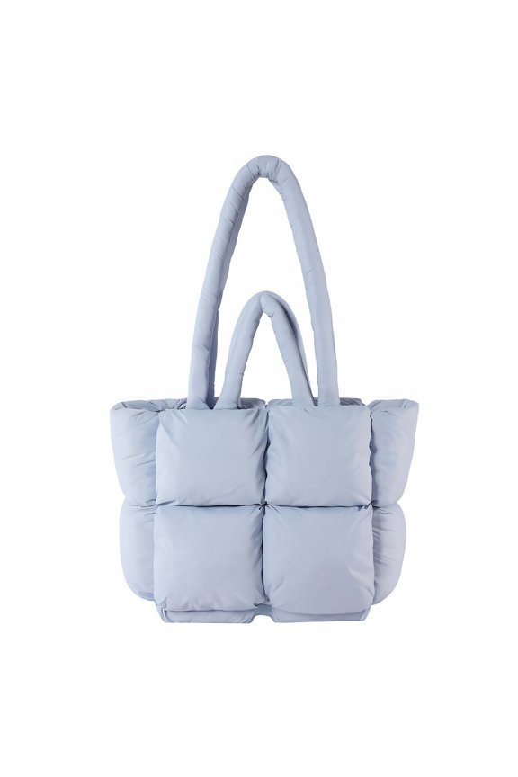 Puffy Tote Bag,Lightweight Puffer Purse,Skin-Friendly Puffy Bag,Blue