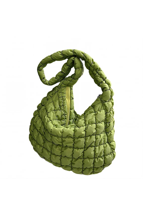 Puffy Tote Bag,Non-Adjustable Strap Puffer Purse,Quilted Shoulder Bag Puffy Bag,14*11*2"
