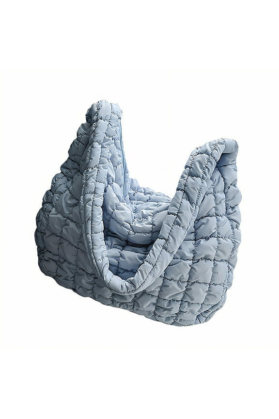 Puffy Tote Bag,Quilted Design Puffer Purse,Down Fabric Puffy Bag,17*12*4"