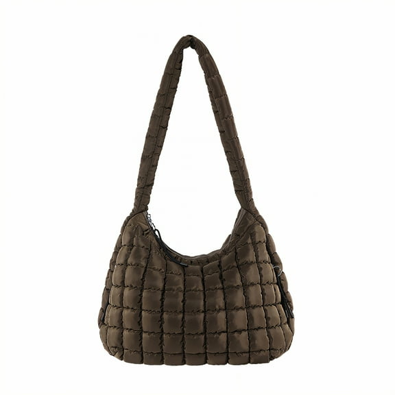 GASTROPOD Puffy Tote Bag,Skin-Friendly Puffer Purse,Soft and Comfortable Puffy Bag,Brown