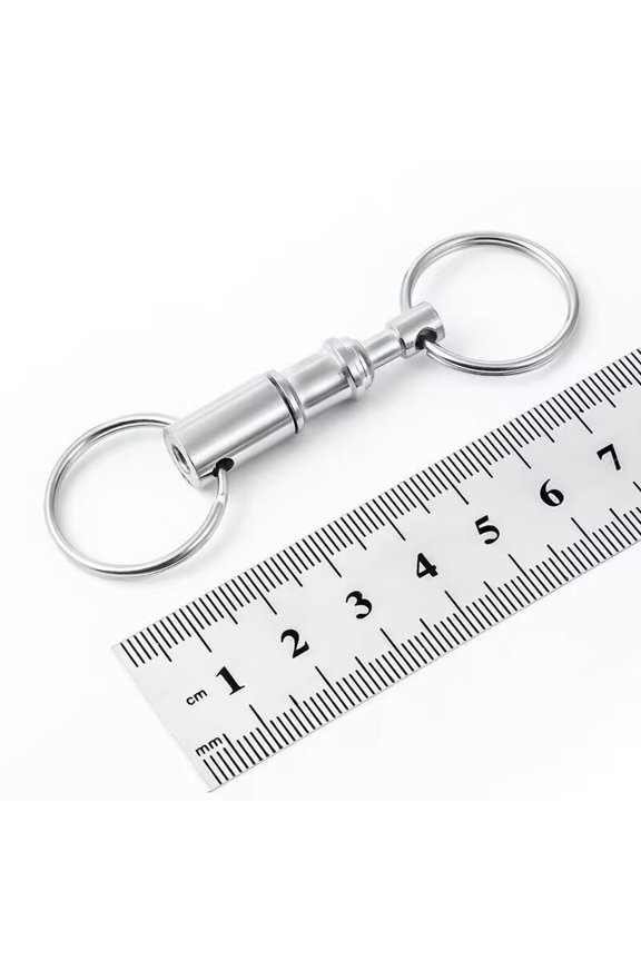 Pull-Apart Key Ring with 2 Split Rings,Silver Metal,Keyrings for Keys,1-Inch Rings