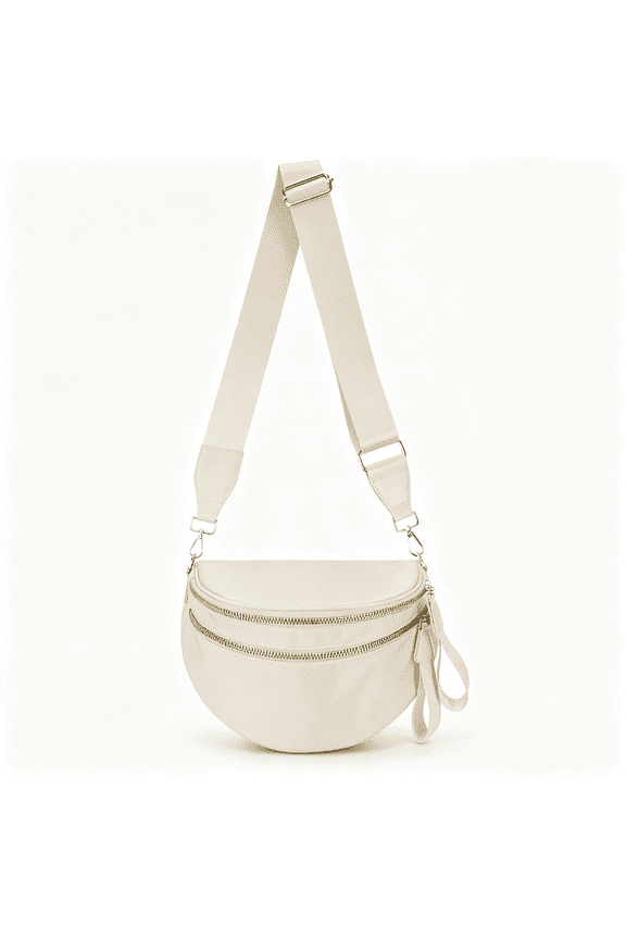 Pure Colour Crossbody Bag Bum Bag for Women,Spacious Purse Fanny Packs Belt Bag,Oversized Bum Bag (Colour Bum Bag-Beige)