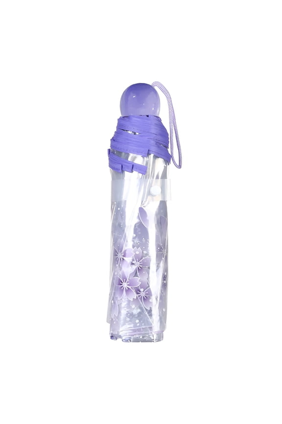 Purple Floral Clear Bubble Umbrella for Girls and Women,Cute Dome Umbrella for Rain