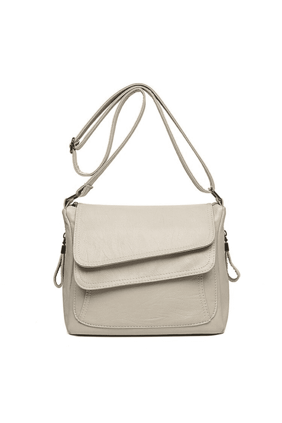 Purses for Women Convenient Pocket Design Cross Body Bag for Woman Side Zipper Pockets Shoulder Bag for Women White