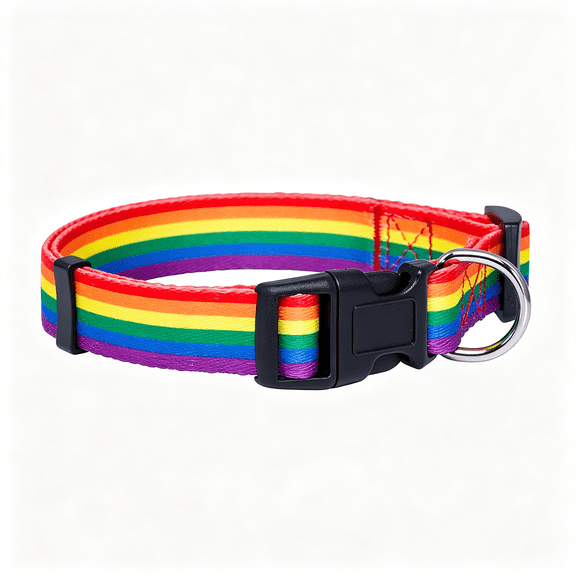 GASTROPOD Rainbow Flag Dog Collar Gay Pride Stuff for Parade,Lgbtq Flags Equality Pet Apparel Decor Gift and Lgbt Ally Accessories Dog Collar Large (Large)
