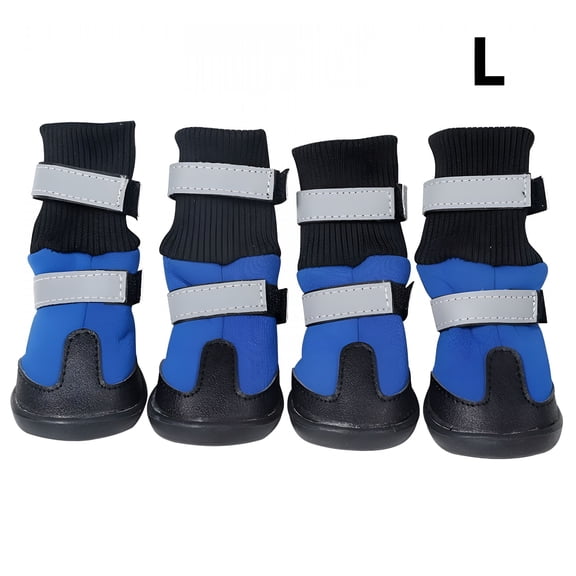 GASTROPOD Reflective All-Weather Waterproof Dog Boots  Pet Snow Shoes for Small, Medium And Large Dogs, Non-Slip Sole with Adjustable Straps (Black/Red/Blue)