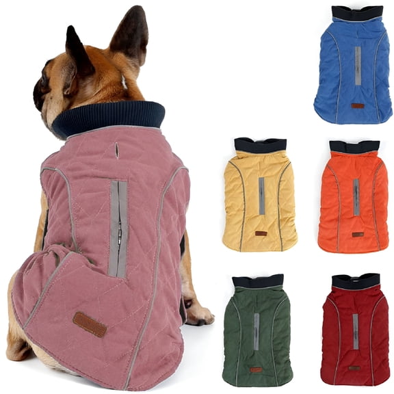 GASTROPOD Reflective Dog Jacket, Dog Coat Warm Padded Puffer Vest Puppy Jacket with Fleece, 6 Colors 7 Size Xs-3Xl