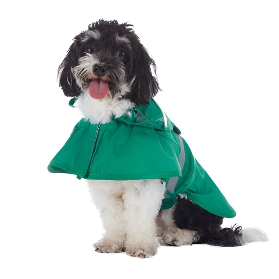 GASTROPOD Reflective Dog Raincoat - Adjustable Waterproof Raincoat for Dogs, Dog Rain Jacket, Lightweight Dog Hooded Slicker Rain Coat Poncho for Small to X-Large Dogs Green S