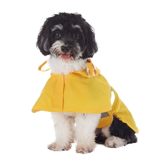 GASTROPOD Reflective Dog Raincoat - Adjustable Waterproof Raincoat for Dogs, Lightweight Dog Hooded Slicker Rain Coat Poncho for Small to X-Large Dogs Yellow L