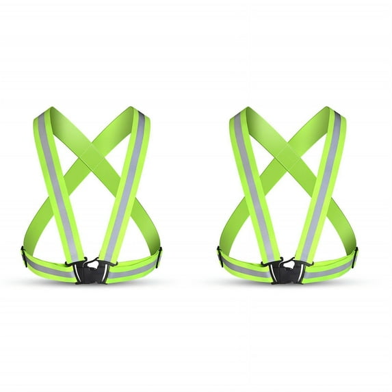 GASTROPOD Reflective Vest Adjustable Length 4cm Reflective for Night Work Safety Vest with Elastic Webbing and POM Buckles for Running Vest,Green