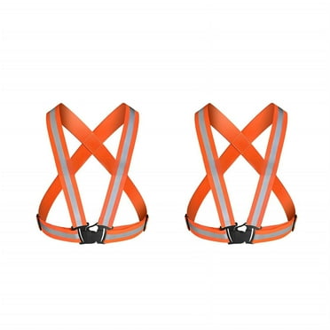 GASTROPOD Reflective Vest Adjustable Length 4cm Reflective for Night Work Safety Vest with Elastic Webbing and POM Buckles for Running Vest,Orange
