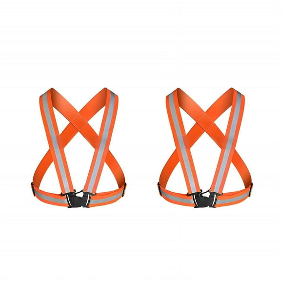 GASTROPOD Reflective Vest Adjustable Length 4cm Reflective for Night Work Safety Vest with Elastic Webbing and POM Buckles for Running Vest,Orange