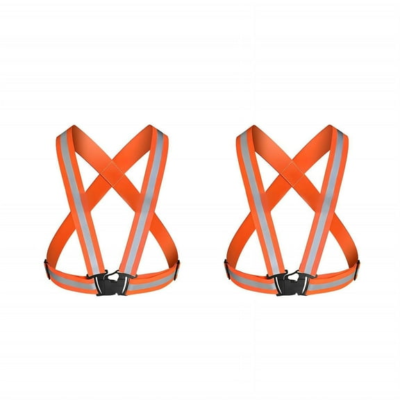 GASTROPOD Reflective Vest Adjustable Length 4cm Reflective for Night Work Safety Vest with Elastic Webbing and POM Buckles for Running Vest,Orange
