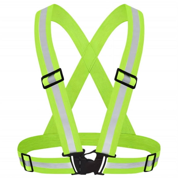 GASTROPOD Reflective Vest Comfortable Stretchy Adjustable Waistband for Night Work 1.5cm Reflective Strap Safety Vest Quick-Release POM Buckle Reflective Running Gear 10x19x6cm,Green