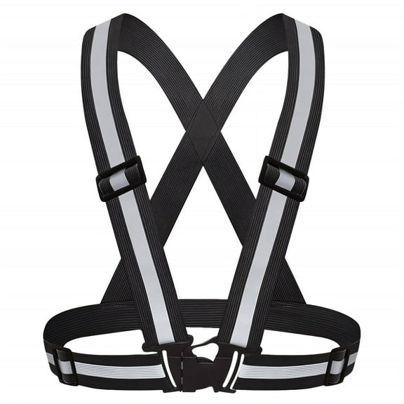 GASTROPOD Reflective Vest High-Visibility Easy Slip-On Buckle 1.5cm Reflective Strap Safety Vest Adjustable Shoulder Straps for Night Running Reflective Running Gear 10x19x6cm,Black
