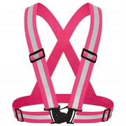 GASTROPOD Reflective Vest Running Vest Reflective Running Gear Adjustable Shoulder Straps High Visibility Safety Vest 10x20x4cm,Pink