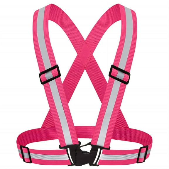 GASTROPOD Reflective Vest Running Vest Reflective Running Gear Adjustable Shoulder Straps High Visibility Safety Vest 10x20x4cm,Pink