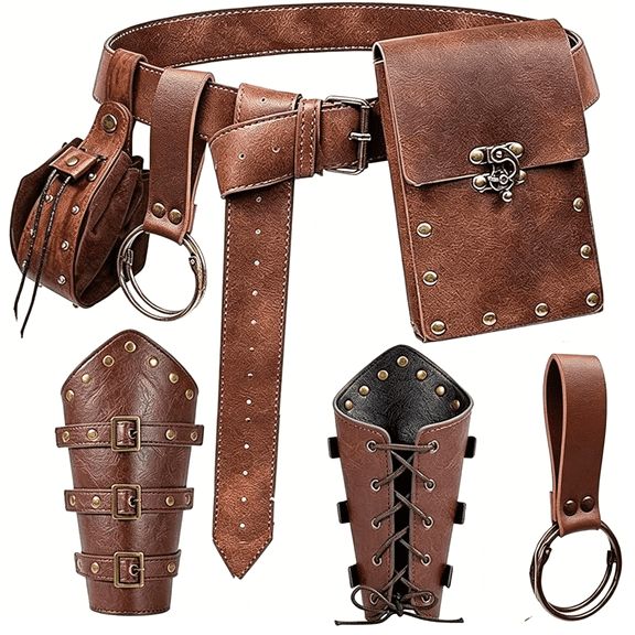 GASTROPOD Renaissance Belt Pouch Purse Viking Bracer Hook Halloween Set Medieval Festival Costume Accessory Casual Fanny Pack Waist Bag Renaissance Accessories