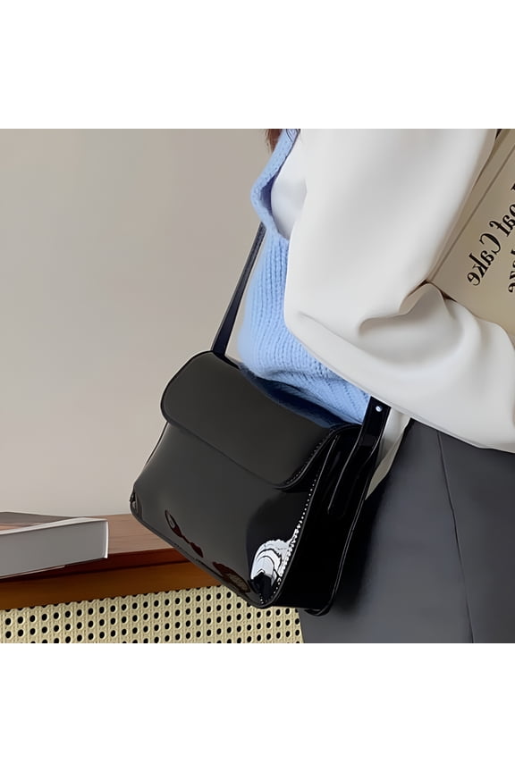 Retro Patent Leather Shoulder Bags for Women Luxury Designer Crossbody Bag Small Square Bag Fashion Lady Underarm Handbag Purse