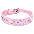 thumbnail image 1 of GASTROPOD Rhinestone Dog Collar, Bling Rhinestone PU Leather Crystal Diamond Pet Dog Cat Puppy Collar S M L XL, 1 of 7