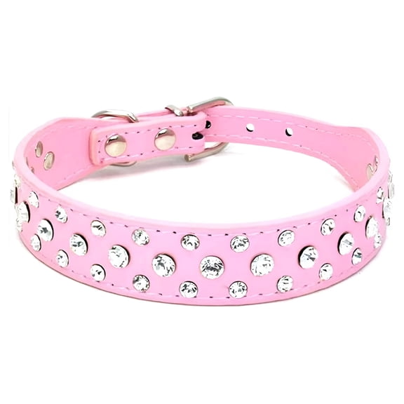 GASTROPOD Rhinestone Dog Collar, Bling Rhinestone PU Leather Crystal Diamond Pet Dog Cat Puppy Collar S M L XL