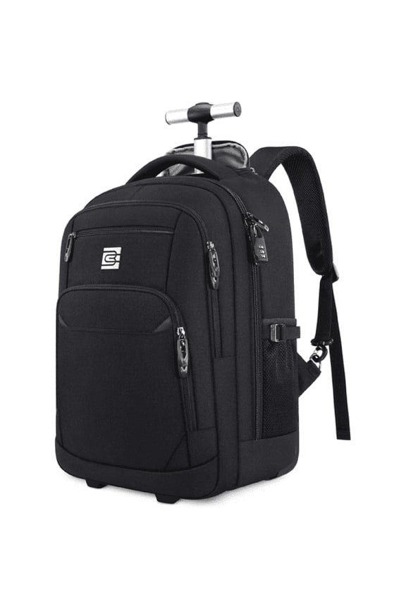 Rolling Backpack for Adults 18Inch Backpack with Wheels for Travel Water Resistant Roller Backpack with Lockable Zippers Backpack Suitcase for Travel