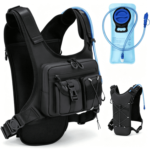 GASTROPOD Running Hydration Vest Backpack,Lightweight Chest Pack with 2.0L Water Bladder Bag Daypack for Hiking Running Cycling Race Marathon for Women Men