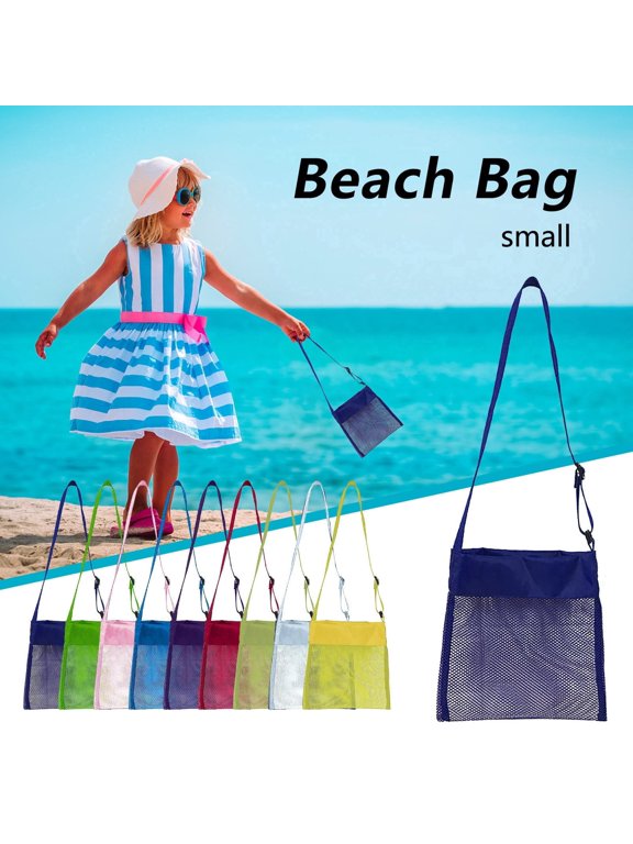 Seashell Bags Beach Mesh Shell Bag,Beach Bag for with Adjustable Carrying Straps for Collecting Fruit Vegetable Snacks Or Toys,Dark Blue Christmas Seasonal Mesh Beach Bag