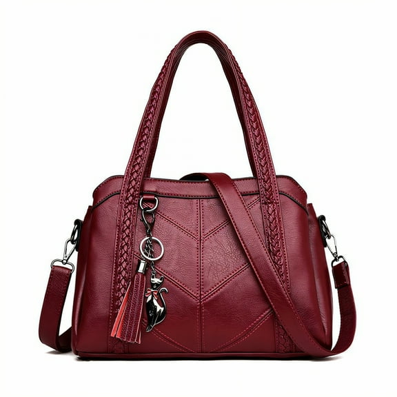 GASTROPOD Shoulder Bag,Bag Surface Shoulder Purse,Woven Decoration Womens Handbags and Purses,Red