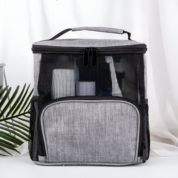 GASTROPOD Shower Bag Mesh Shower Caddy Portable Tote Bag for Bathroom,Gym,Travel,Camping Quick Dry Hanging Shower Organizer Basket Toiletry Bag,BlackGray