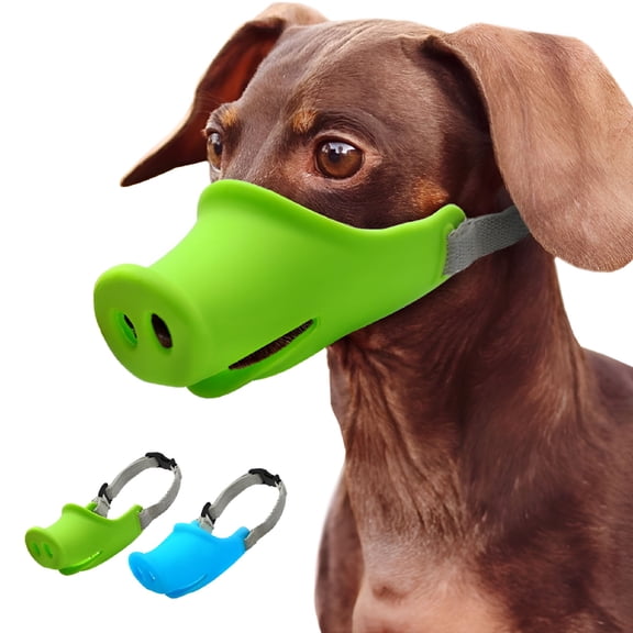 GASTROPOD Silicone Dog Muzzle for Medium to Large Dogs, Soft Breathable Pig Nose Guard to Prevent Biting, Eating Debris, and Barking During Walks and Vet Visits