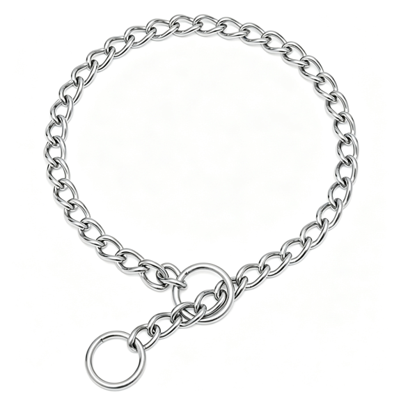 GASTROPOD Silver Dog Choke Collars,Stainless Steel Metal Slip Link Martingale Dog Collars Chain Training Heavy Duty Dog Choker Collar Puppy Collars for Xxs Xs Small Medium Large Big Breed Pet,M
