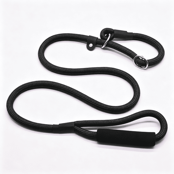 GASTROPOD Slip Lead Dog Leash Strong Nylon Training Rope with Spring-Loaded Adjustable Stopper 5/16"X 4/5/6Ft -No Pull Heavy Duty Leash for Small Medium Large Dogs(Black,5 Ft)
