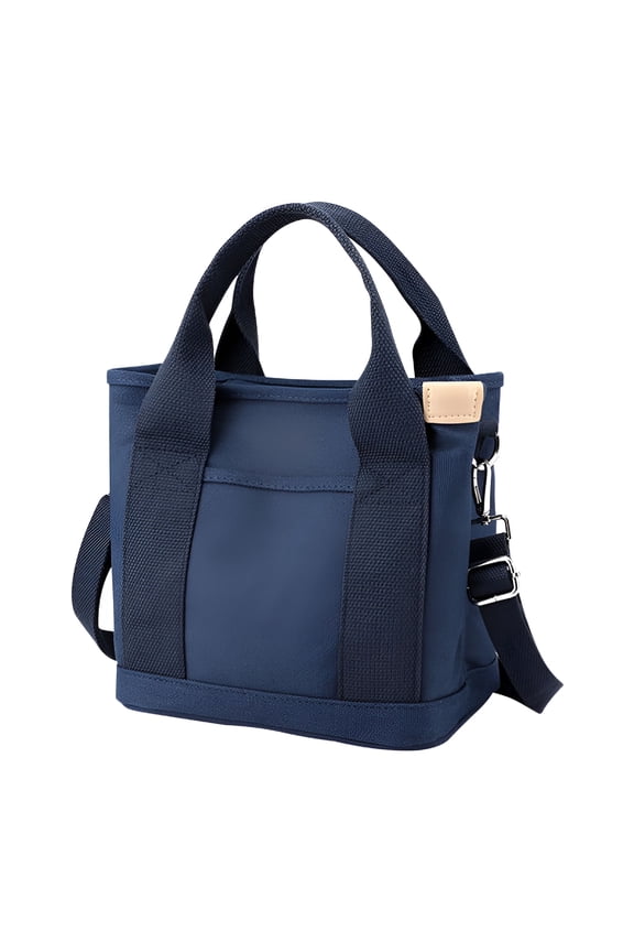 Small Canvas Tote Bag with Zipper, Multi Pocket Shoulder Crossbody Handbag Bag with Compartments for Work Tote Bag with Compartments