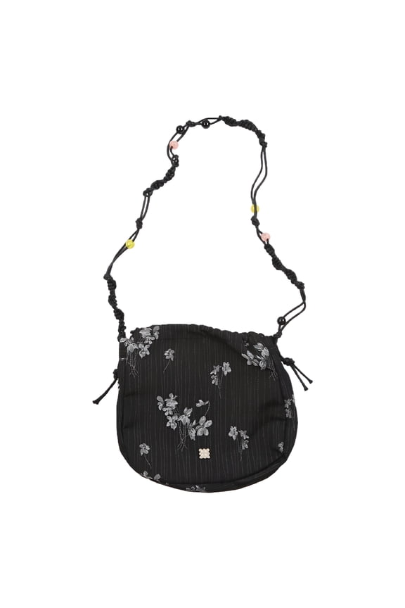 Small Crossbody Bag for Women Drawstring Messengers Bag Change Purse Small Handbag Woven Beaded Shoulder Bag