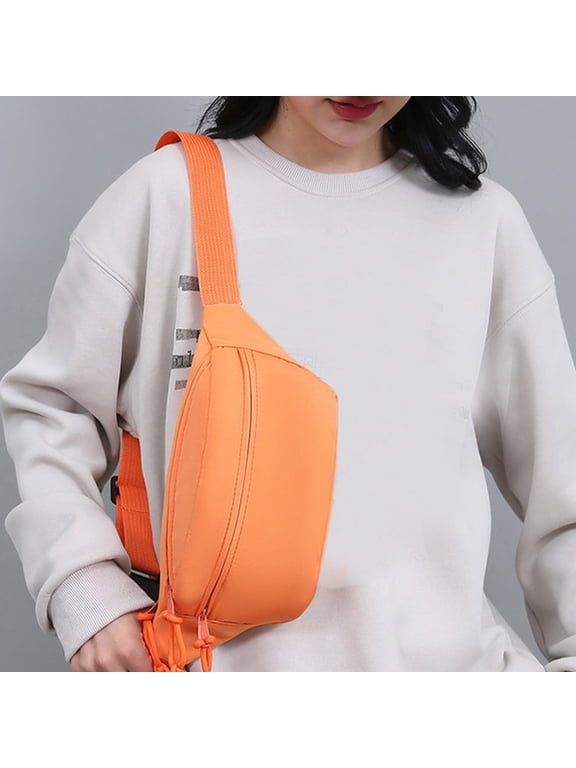 Small Crossbody Bags for Women,Sling Bag for Men,Adjustable Waist Pack Small Chest Crossbody Purse,Fashion Bum Bag Lightweight Chest Bag Mini Bags (Orange)