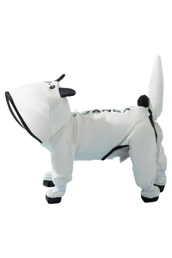 Small Dog Raincoat Hooded with D Ring Full Coverage Dog Rain Jacket Slicker Poncho Dog Rain Jacket with Reflective Strip Rainboot Silver,M