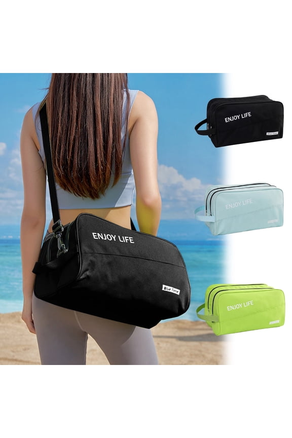 Small Gym Bag for Women and Men,14" Workout Sport Duffle Bag with Wet Pocket&Shoes Compartment,Waterproof Shoulder Overnight Bags Lightweight Carry on Tote Bags for Swim,Yoga