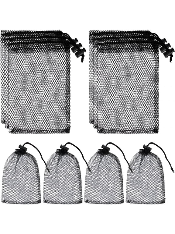 Small Mesh Bags - Drawstring Nylon Mesh Pouches for Travel, 6 x 8 Inch