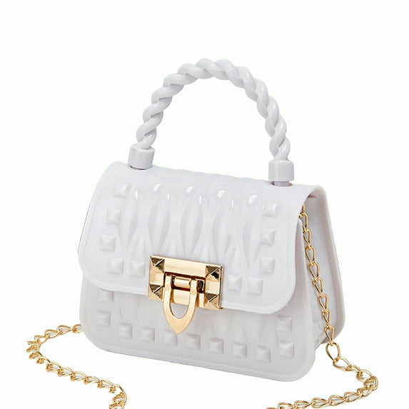 GASTROPOD Small Purses for Women Crossbody,Beautiful Shape Clutch Purse,Hardware Small Handbags for Women,White