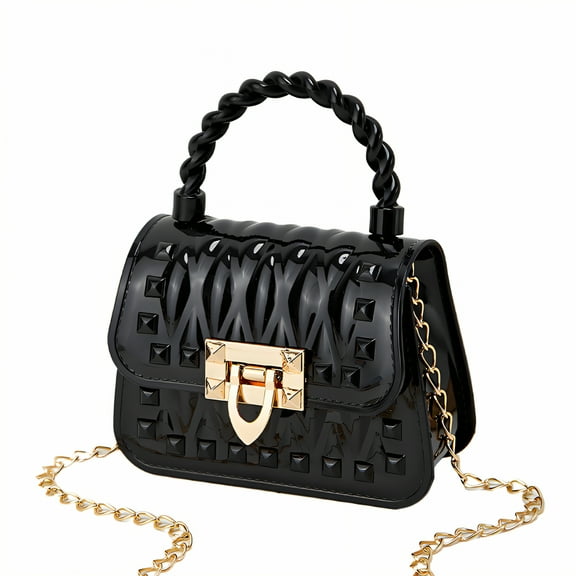 GASTROPOD Small Purses for Women Crossbody,Braided Handle Clutch Purse,Elegant Design Small Handbags for Women,Black