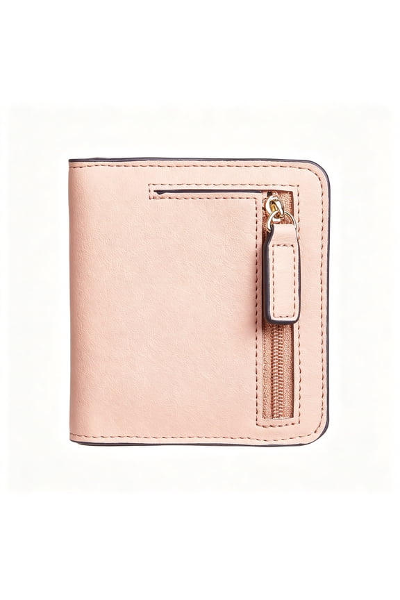 Small Wallet for Women,Slim Bifold Credit Card Holder,Compact Rfid Blocking Cash Wallet,Billfolds Thin Leather Zipper Pocket,Mini Wallet Gift for Ladies Teen Girls Travel with Id Window