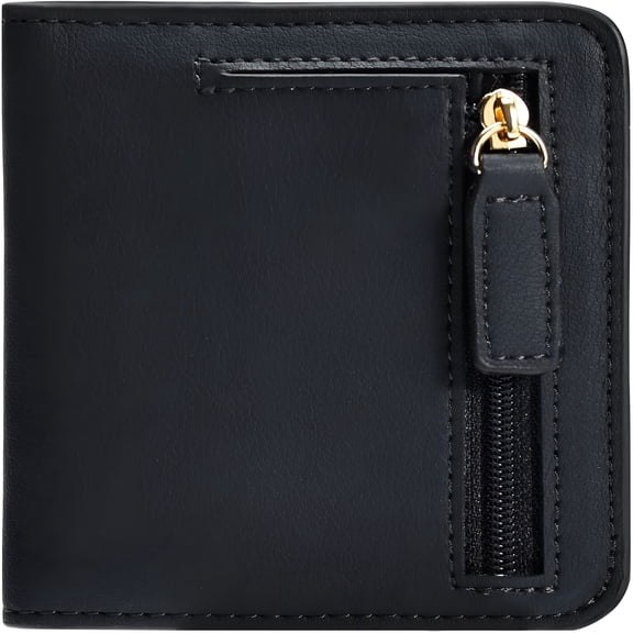 GASTROPOD Small Wallet for Women,Slim Bifold Credit Card Holder,Compact Rfid Blocking Cash Wallet,Billfolds Thin Leather Zipper Pocket,Mini Wallet Gift for Ladies Teen Girls Travel with Id Window