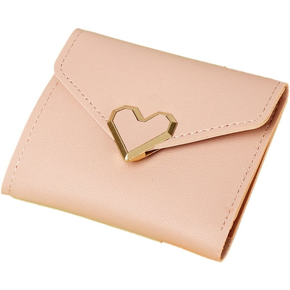 GASTROPOD Small Wallets Woman Convenient Card Storage Card Holder for Women Stylish Metal Heart Small Womens Wallet Light Pink